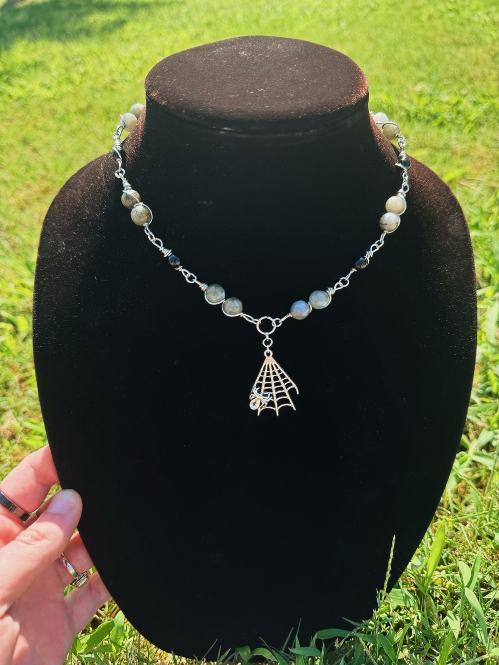 Image of "Divine Protector" Choker w/ Labradorite & Black Obsidian (adjustable)