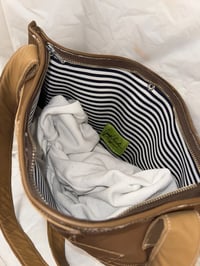 Image 3 of Cowhide Patchwork Tote Bag (Brown)