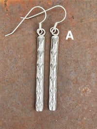 Image 2 of Sterling Stamped Pendulum Earrings