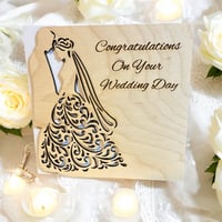 Image 1 of Wooden Wedding Card Scroll Detail