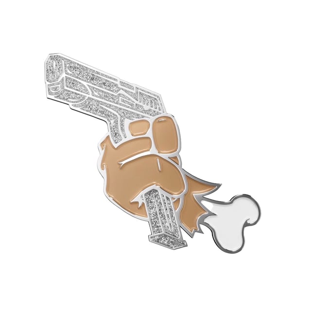 Fitted Fire x Crown Kingz ‘007 Collection’ Pin - The Silver Gun