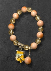 Peach butterfly bracelet 