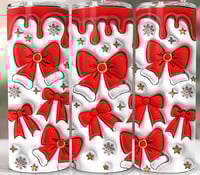 Red Santa bows 20oz subliamtion tumbler