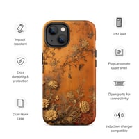 Image 22 of Baroque Goth Inspired Gold and Orange Textured Floral Look Tough Case for iPhone®