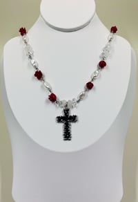 Image 1 of Crystals & Roses Necklace.