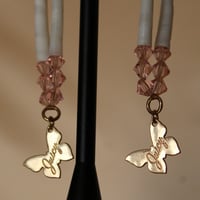 Image 3 of 3 tier Dentalium dangles (pink/gold)