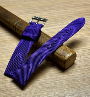 Image of Purple Moiré Hand-rolled Watch Strap - Black Tie Collection
