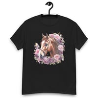 Image 2 of Unisex classic tee, Floral Majesty Horse Equestrian Tee