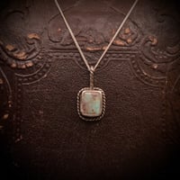 Image 1 of Multicolor Turquoise square Pendant - 18” chain