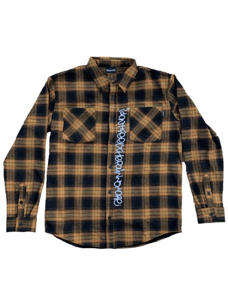 Image of “I DONT FEEL THE PAIN NO MORE” FLANNEL [BROWN]