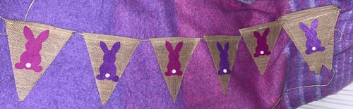 Image of Handmade hessian bunny bunting