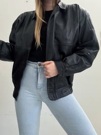 Image 7 of Vintage oversized leather jacket // L