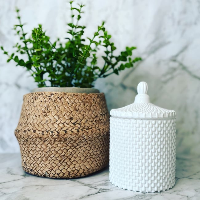 Geo Raindrop Glass Candle 340g - GLOSS WHITE  **ONLY 4 AVAILABLE**