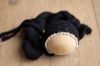 Noir Summer Lace Knit Bonney With Lacy Brim