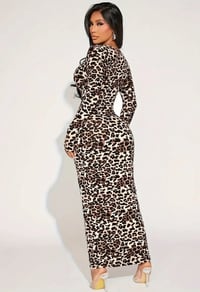 Image 3 of Feline Gal Maxi Dress - Leopard