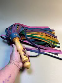Image 3 of “Bifrost” muted rainbow flogger