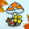 Orange Autumnal Mushie Suncatcher
