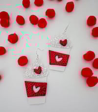 Valentine coffee cup earrings 