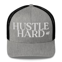 Image 4 of Hustle Hard Embroidered Trucker Cap with mesh back