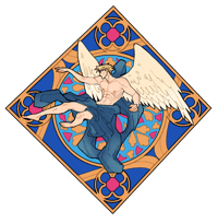Stainglass Bread Father Angel