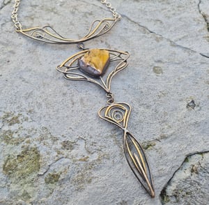Yellow opal necklace 