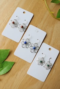 Image 1 of Silver Flower Earrings (3 pairs available)