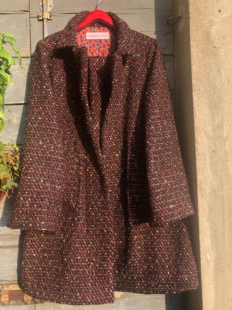 Image of Party coat boucle' bordeaux