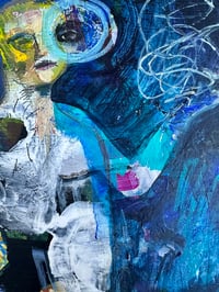 Image 2 of "That Demon Is Me” 8” x 8” Oil Acrylic Graphite on Wood 