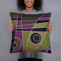 Abstract Surfing Basic Pillow - Purple Olive 