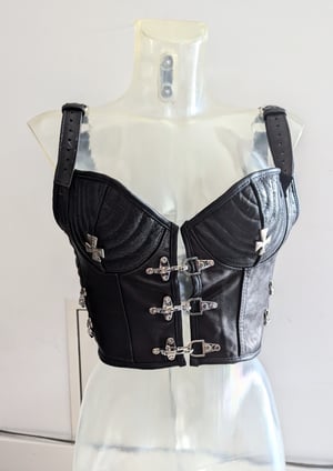 Image of Leather biker bustier (Size M - L)