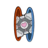 Image 1 of Companion Cube Portal - Enamel Pin