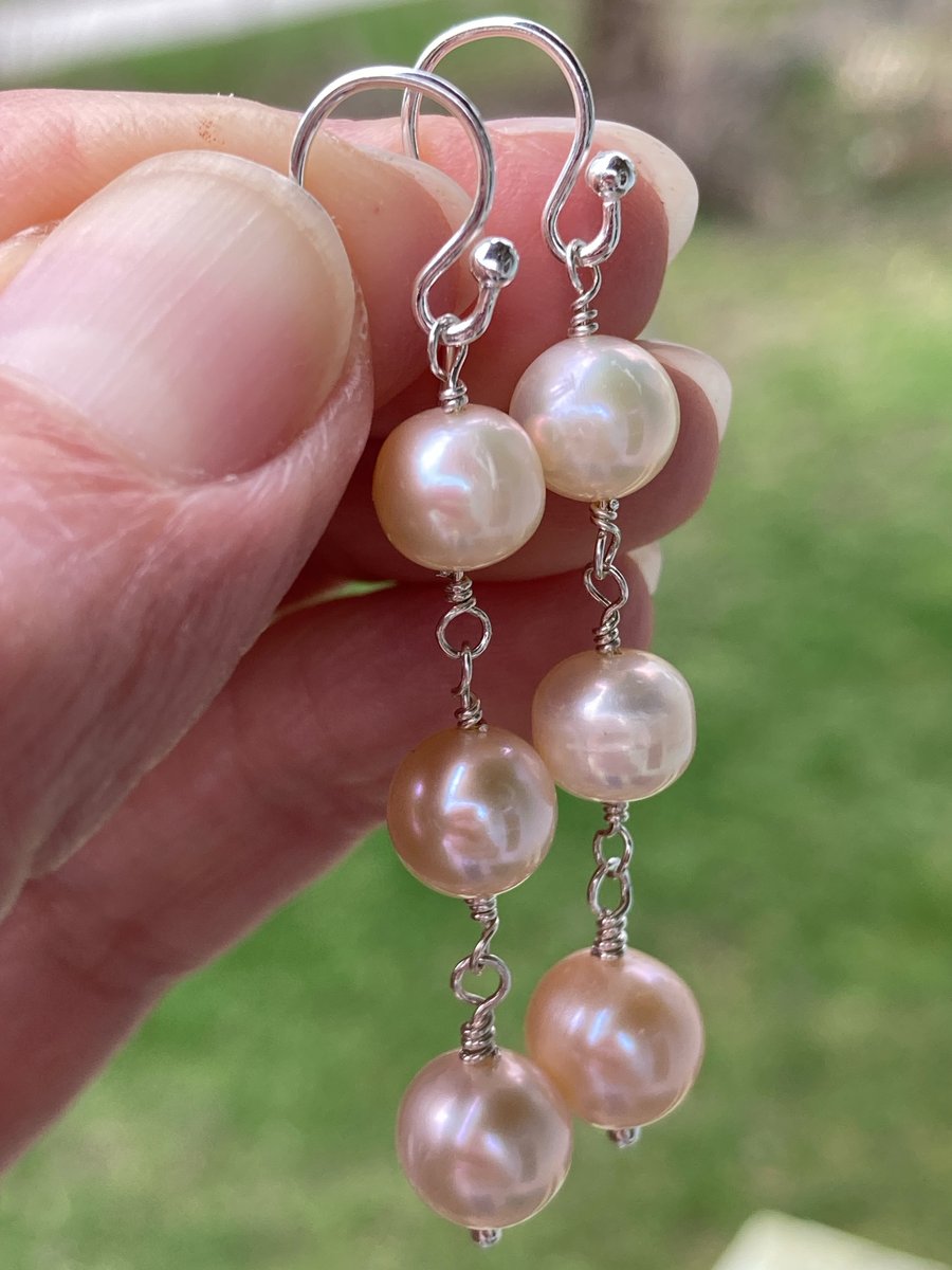 Freshwater Pearl Earrings, Pearl Drop Earrings, Pearl Dangle