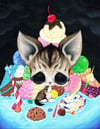 Candyland Tabby Cat Art Print