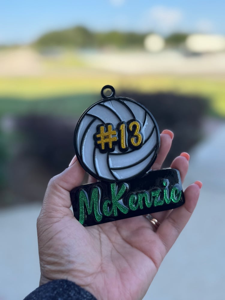 Image of Volleyball Bag Charm  ( sports tags )  