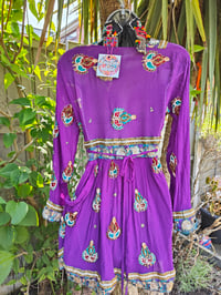 Image 6 of Sienna Glitter wrap dress -Purple 