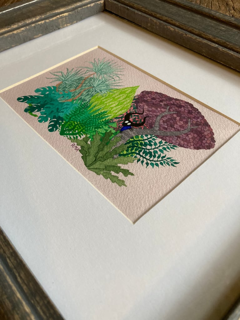 Jungle 3 Framed Original Watercolor Image 5