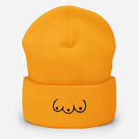 Image 3 of Tri boobies Cuffed Beanie white