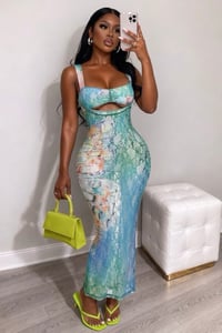 Image 1 of Ocean Mist Mermaid Maxi Dress
