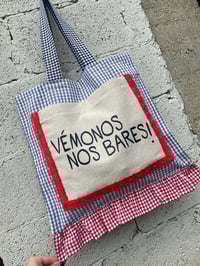 Image 1 of Bolsiña feita a man. VÉMONOS NOS BARES. vichy. Deseño exclusivo!