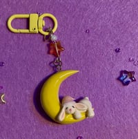 Image 1 of Sleeping Lola Bunny Moon Keychain - Adorable Kawaii  Accessory