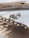Handmade 10mm Hole Concave Sterling Silver Stud Earrings 