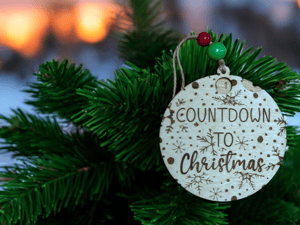 Image of Rotating Christmas Countdown, Personalized Wooden Family Gift Tree Ornament