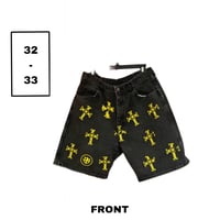 Image 1 of Wrangler All Over Print Denim Shorts 
