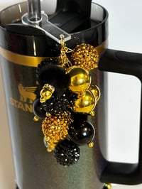 Image 1 of Fairy Dust Black and Gold Tumbler Straw Bauble