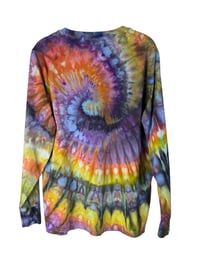 Image 3 of S Unisex Adult Soft Long Sleeve Tee in Bright Spiral Ice Dye
