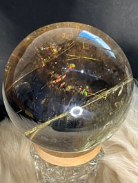 Image 1 of Golden Rutile In Smoky Quartz Sphere #1769
