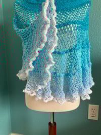 Image 5 of Handmade Crochet Poncho Bleu Claire