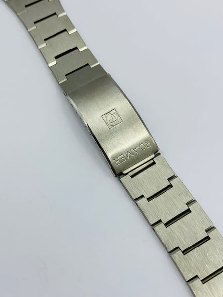 Image of vintage roamer gents stainless steel watch strap,band,bracelet n.o.s,new,1970's.(RMR-01)