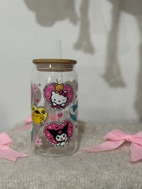 Image 1 of Cat And Friends Glass Cup