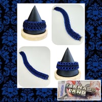 Image 1 of Black + Blue Gothic Lace Cufflette